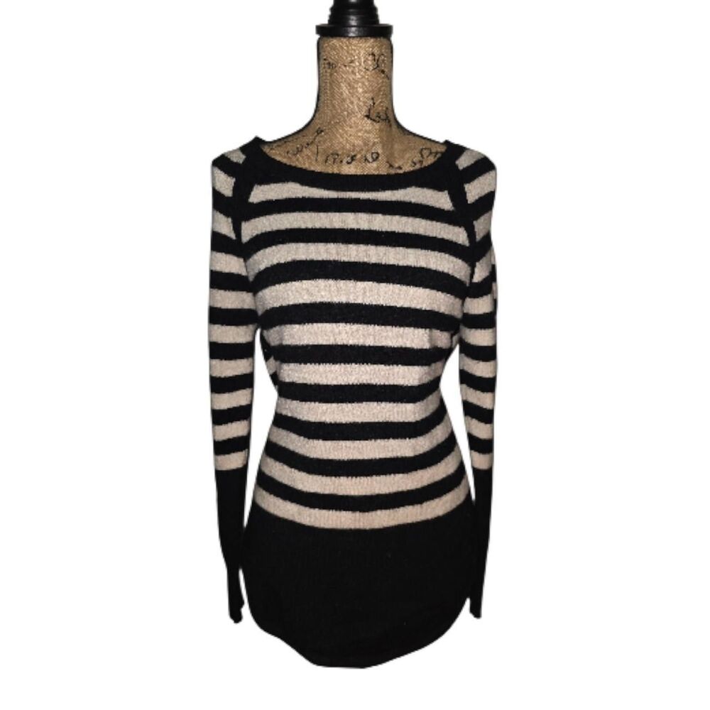 Anthropologie Black and White striped sweater Size Small Women's